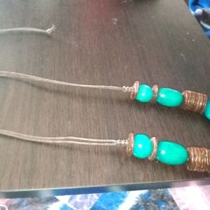 Beaded necklace with earring set